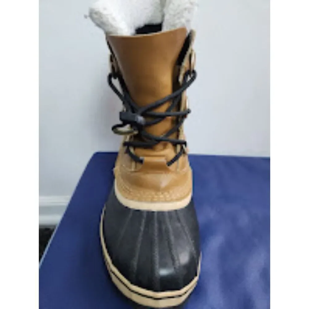 Sorel Men Brown Tan w/Drawstring Laces Waterproof Snow Suede Boots size 6